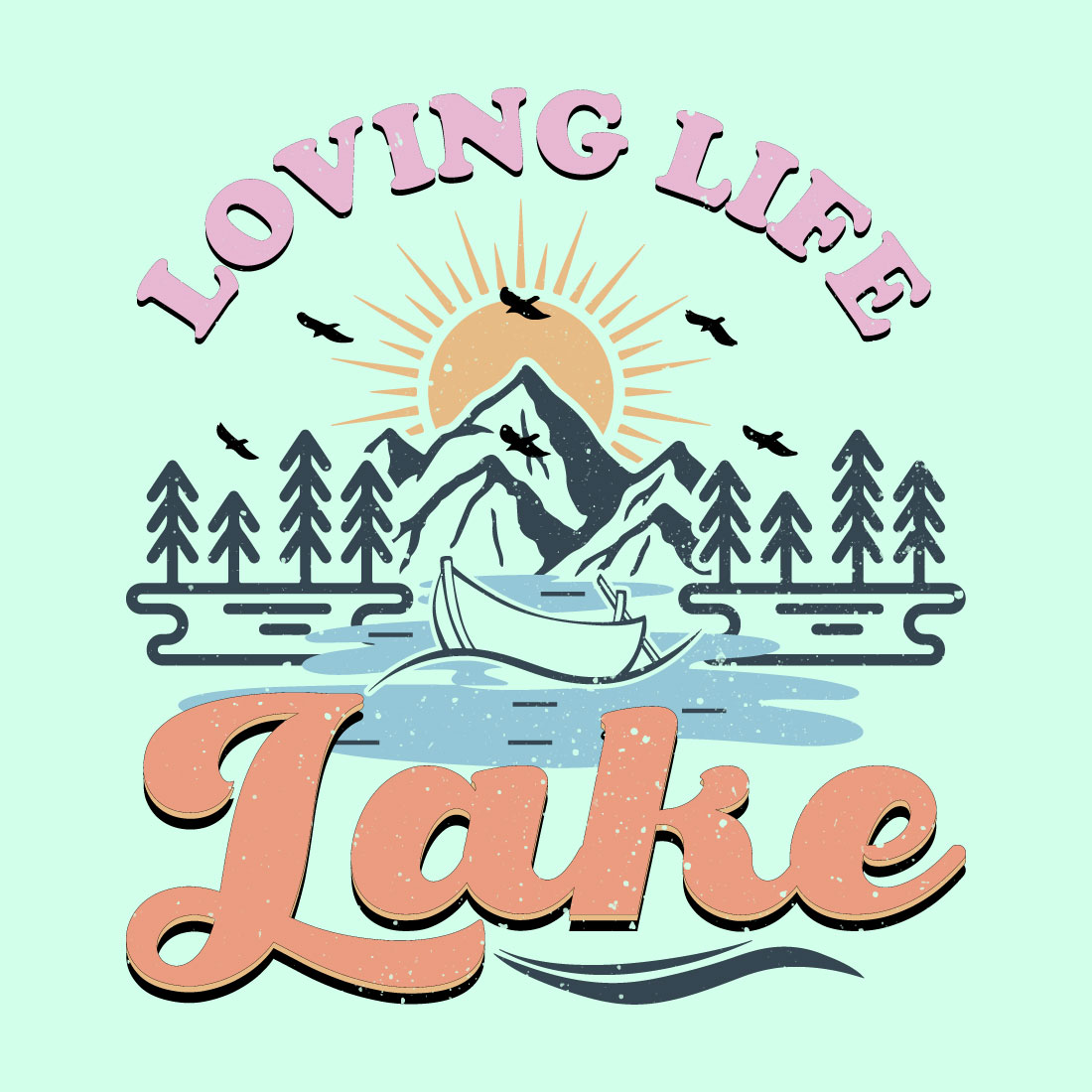 Lake Summer T-shirt Design preview image.