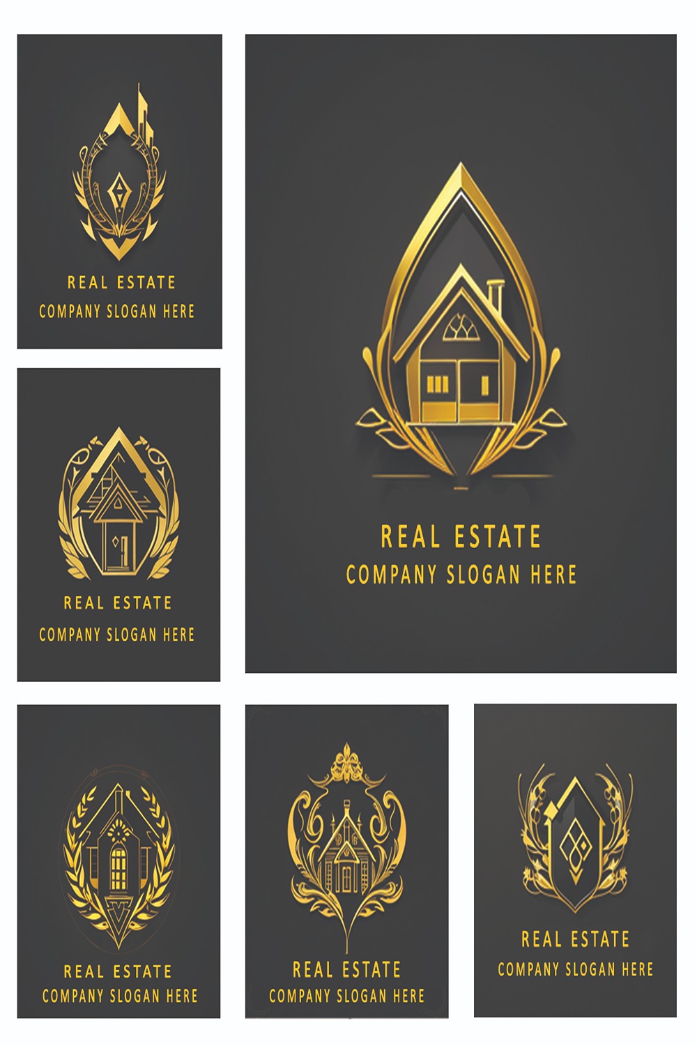 Real Estate - Luxury Logo Design Template pinterest preview image.