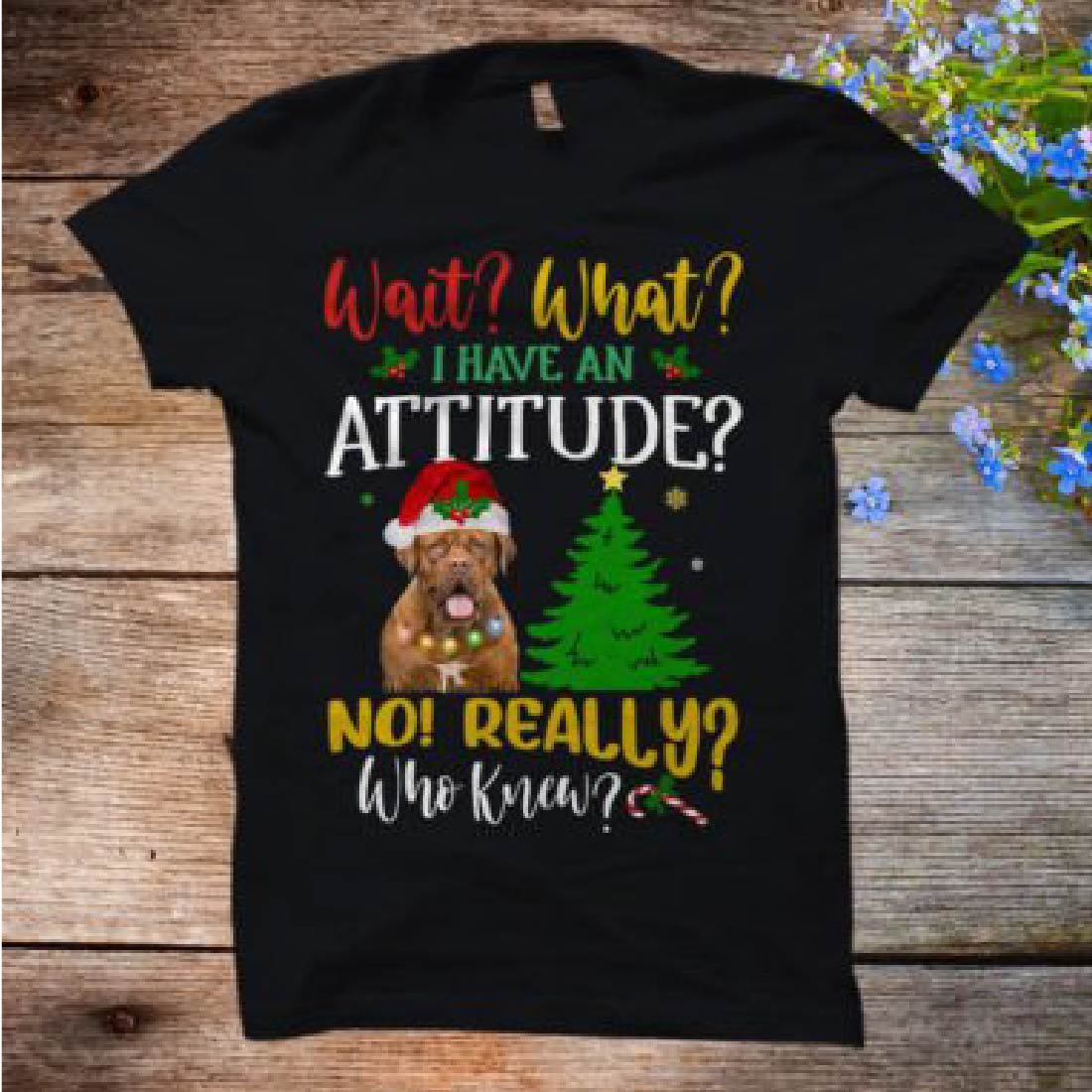 Christmas Dog T-shirt Design Bundle preview image.