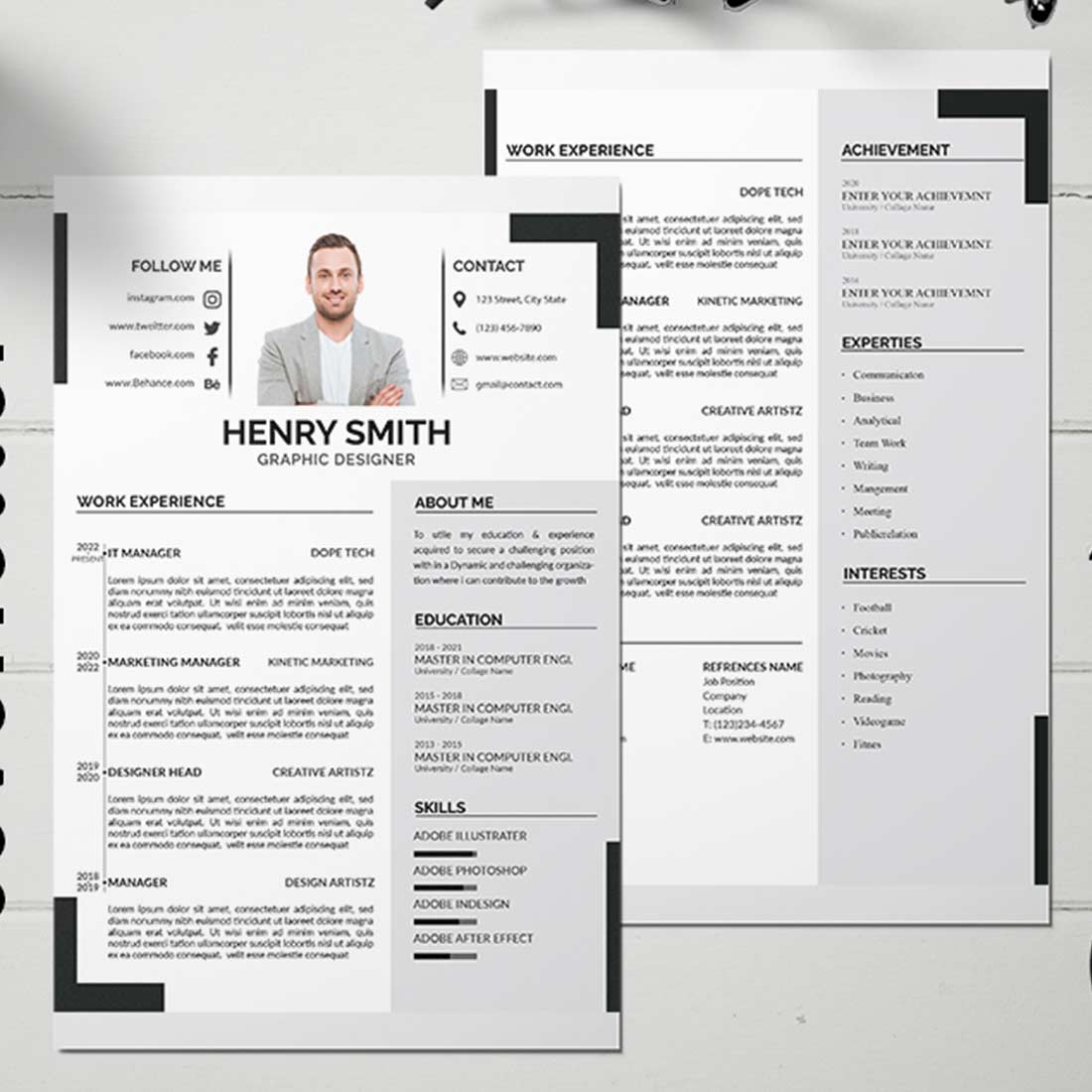 Cv / Resume Template preview image.