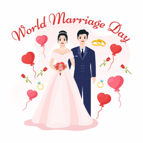 12 World Marriage Day Illustration cover image.