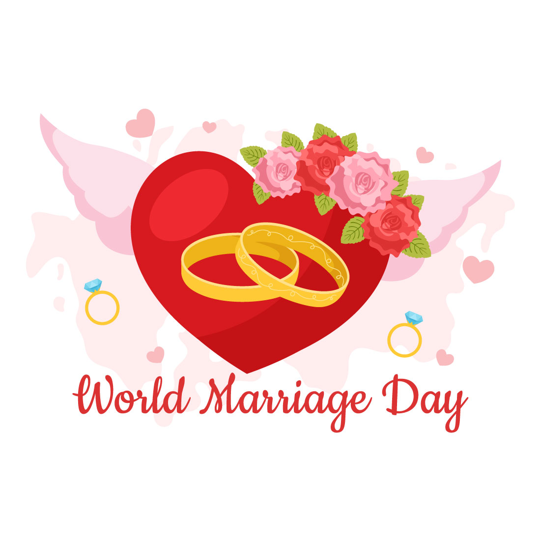 12 World Marriage Day Illustration preview image.