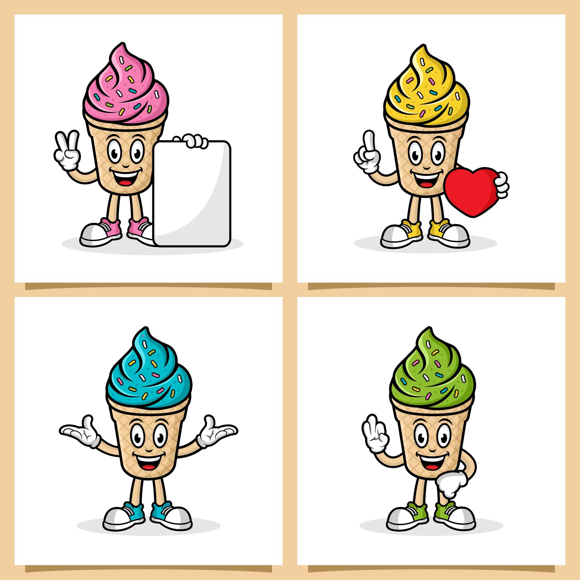 Mascot cartoon character ice cream design collection - $6 cover image.