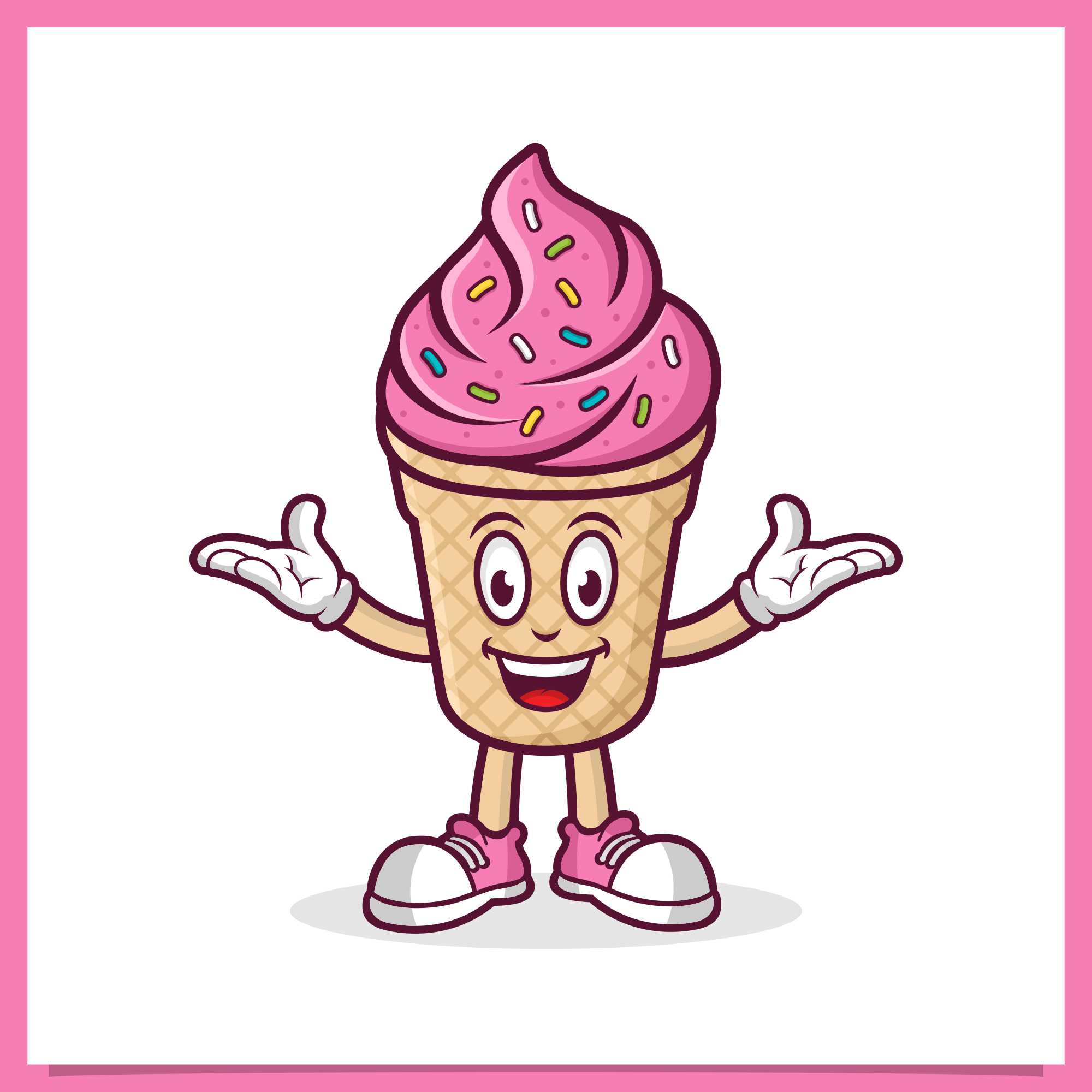 Ice Cream shop logo with free mockup :: Behance