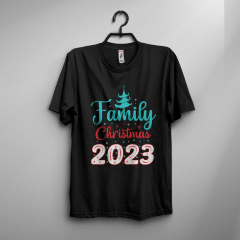 Family Christmas 2023 T-shirt design cover image.