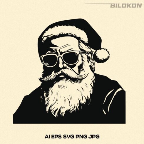 Santa in a SunGlasses, Retro Santa Claus SVG Vector cover image.