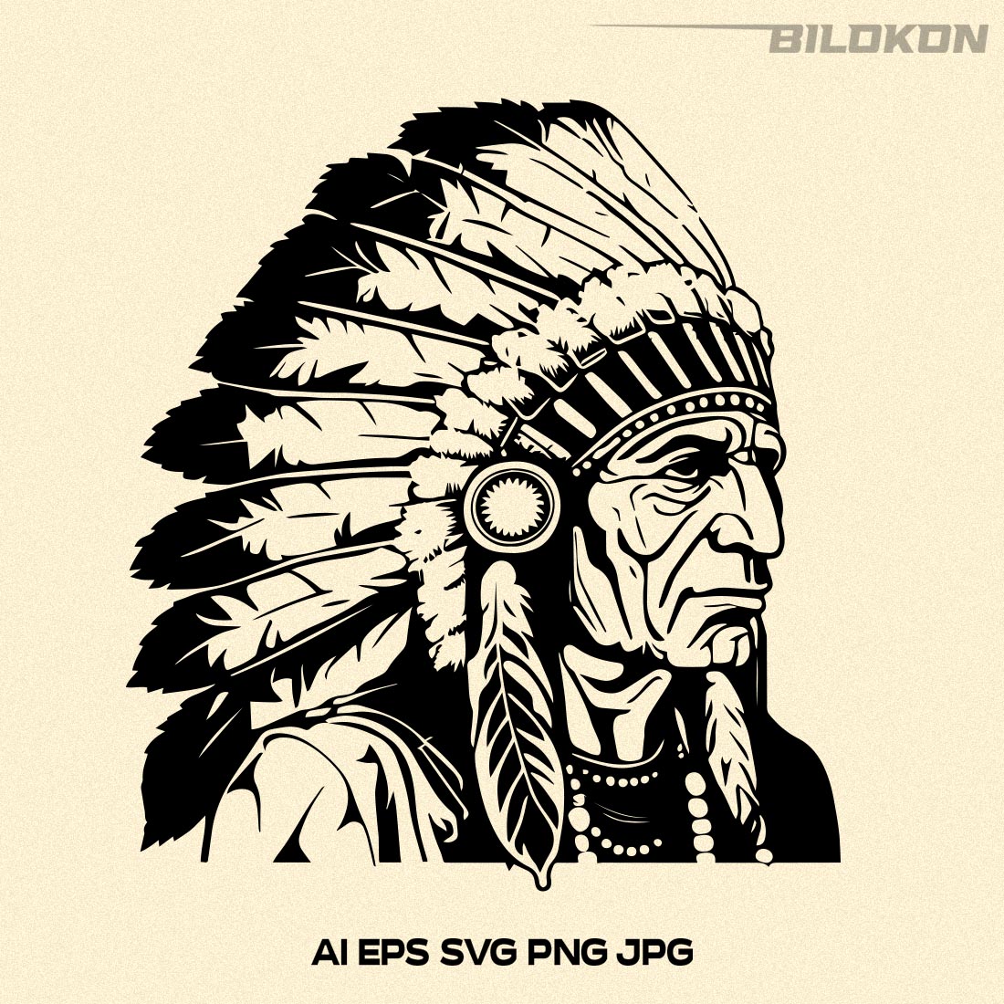 American Indian SVG, Native American, Indian logo SVG Vector cover image.