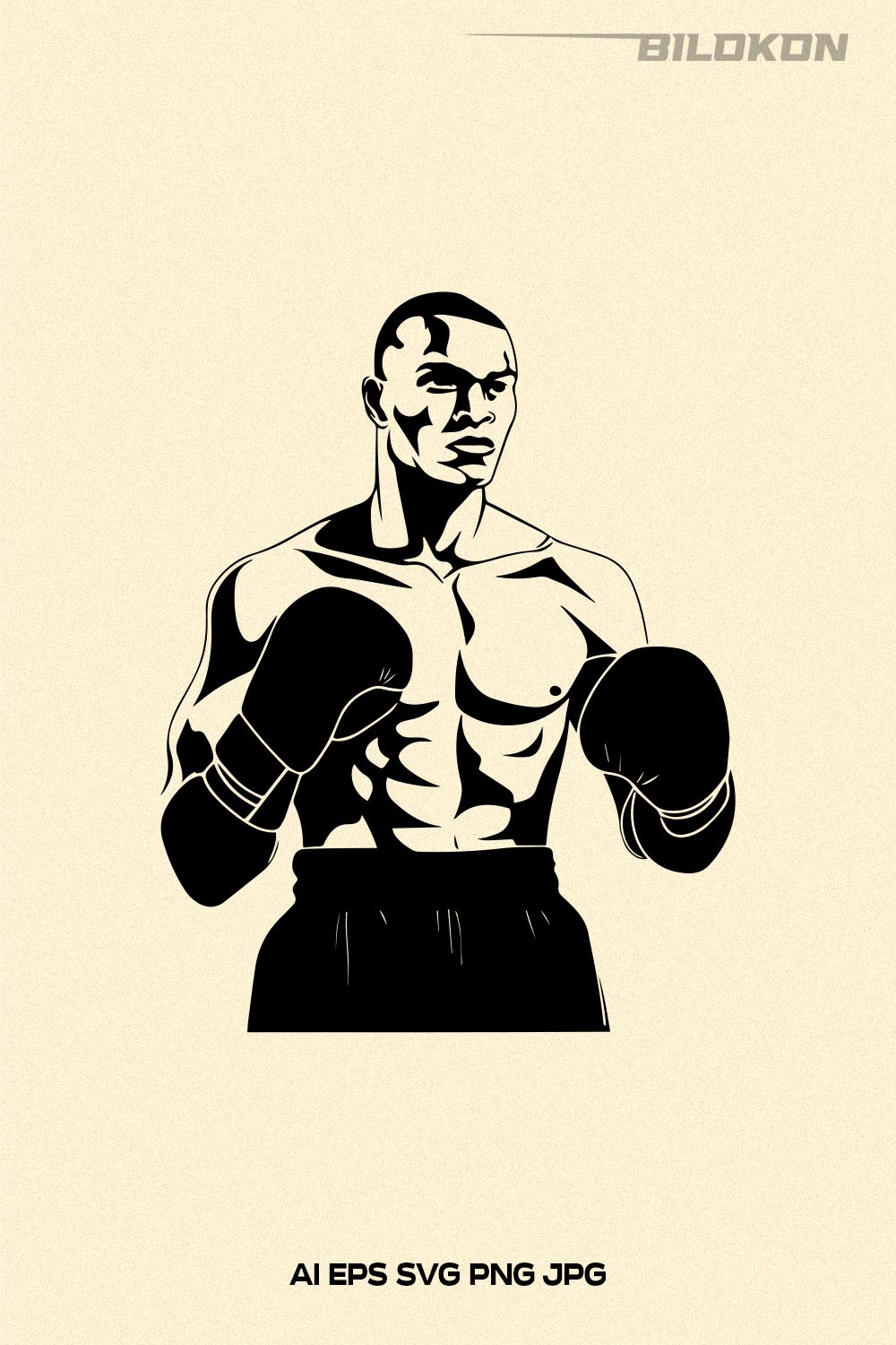 Boxer SVG, MMA Fighter SVG, Sport Box, Vector pinterest preview image.