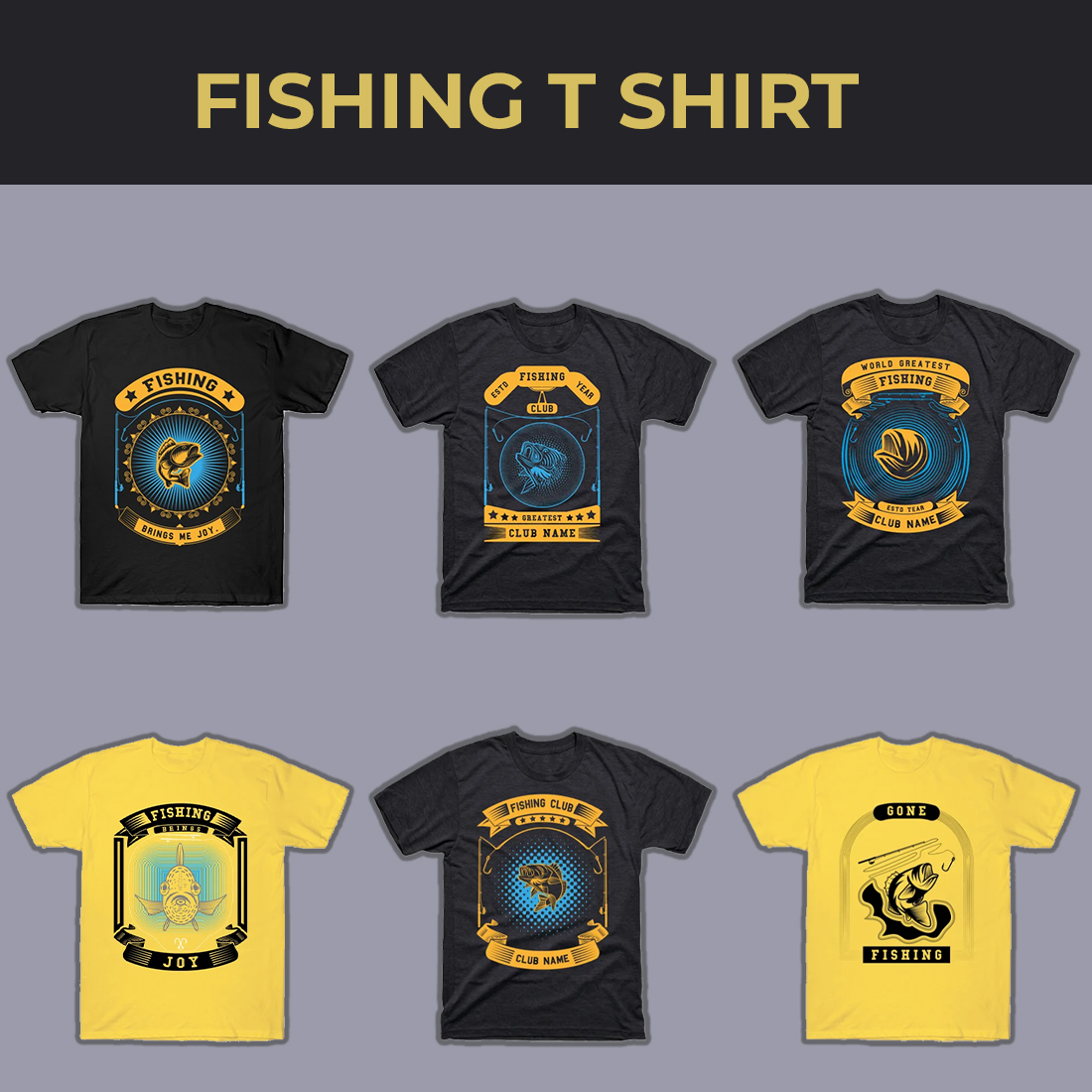 06 Fishing T Shirt Designs Bundle preview image.