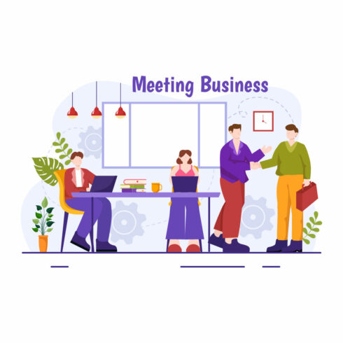 12 Business Meeting Illustration cover image.