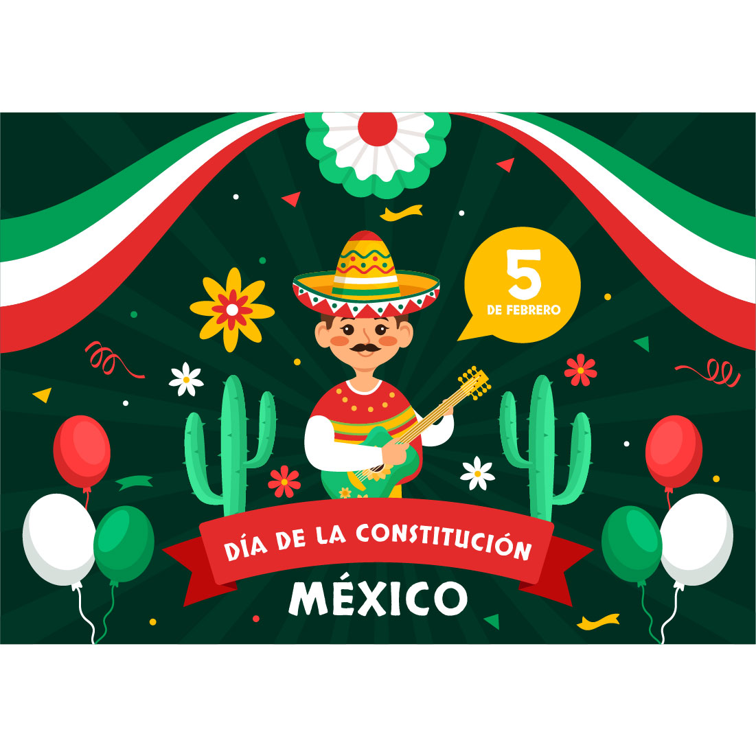 12 Constitution Day of Mexico Illustration cover image.
