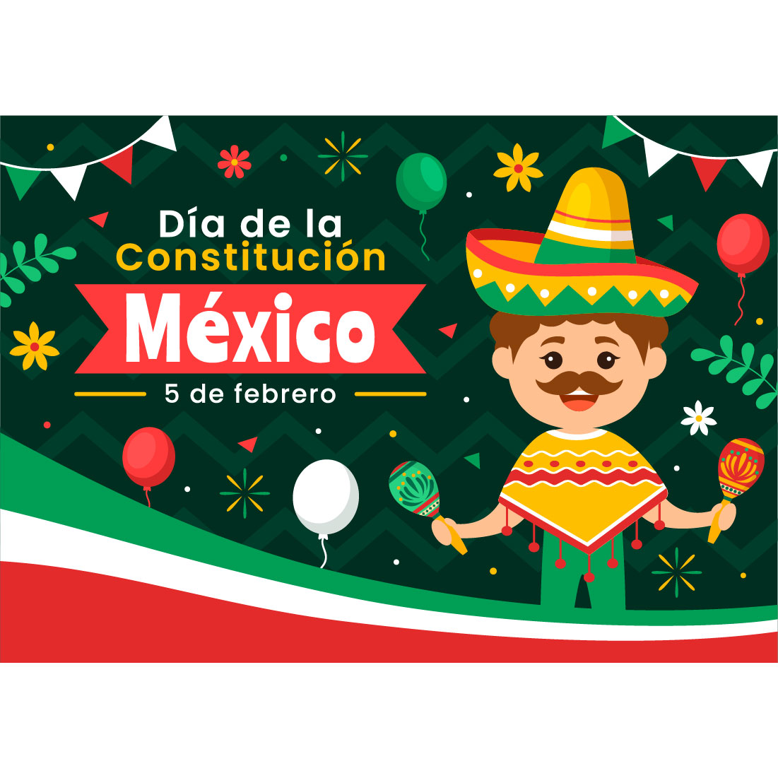 12 Constitution Day of Mexico Illustration preview image.