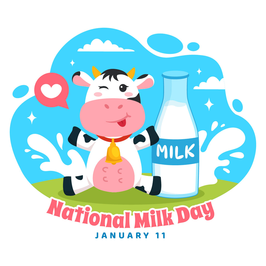 12 National Milk Day Illustration preview image.