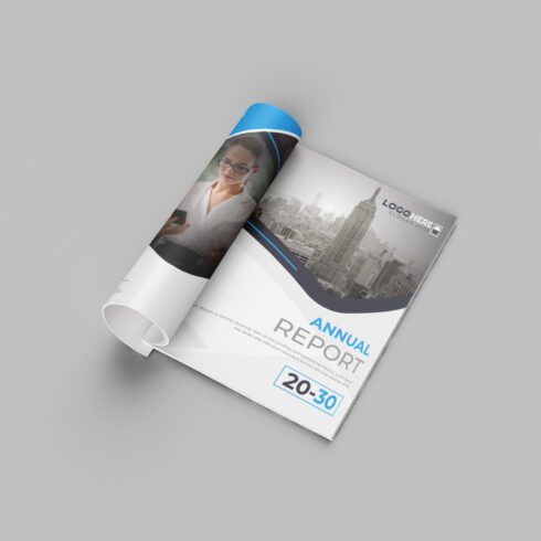 annual report front and back pages Company profile brochure template cover image.