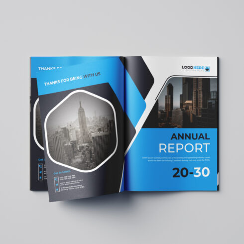 annual report front and back pages Company profile brochure template cover image.