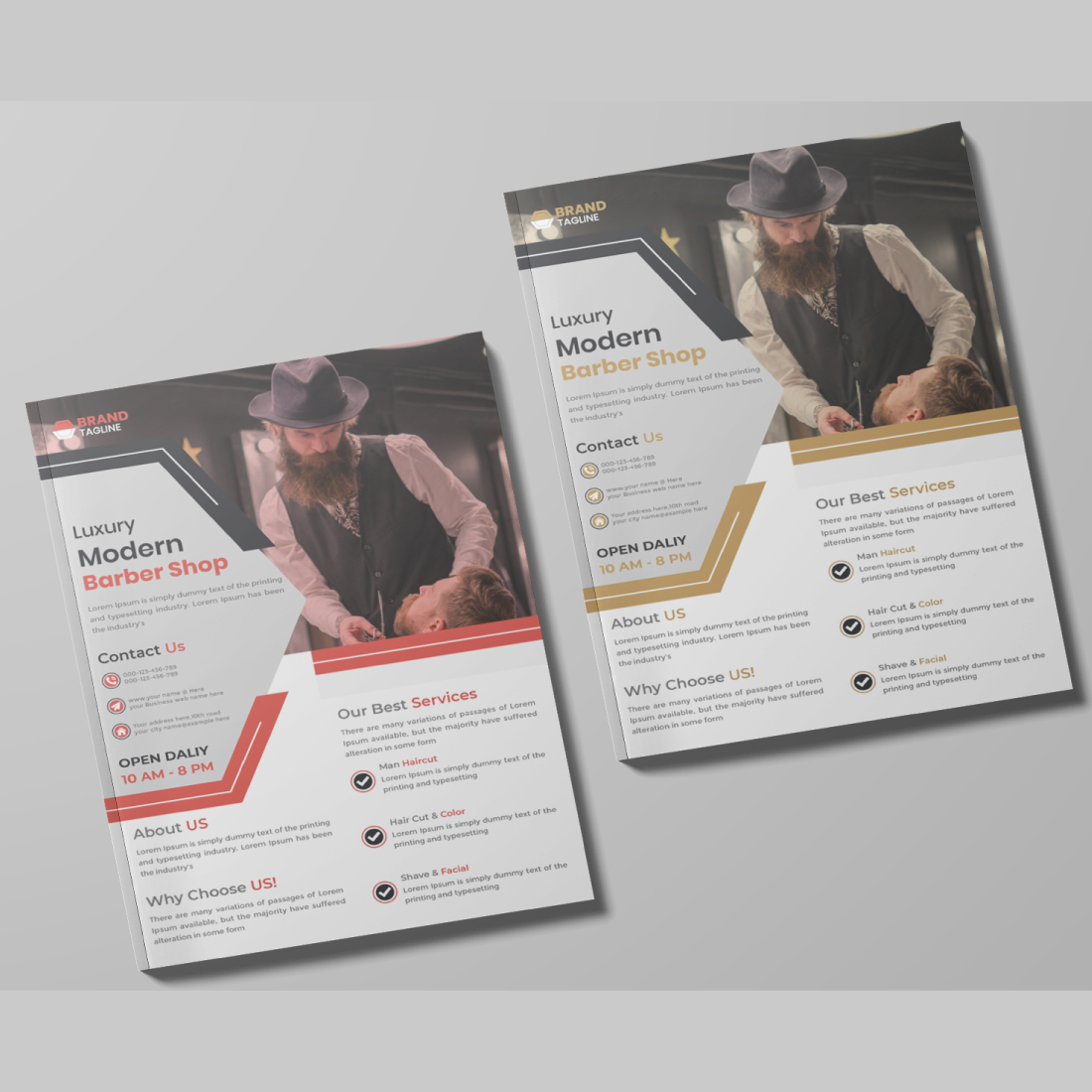 Modern Barbershop Business flyer template beauty salon Poster Design preview image.