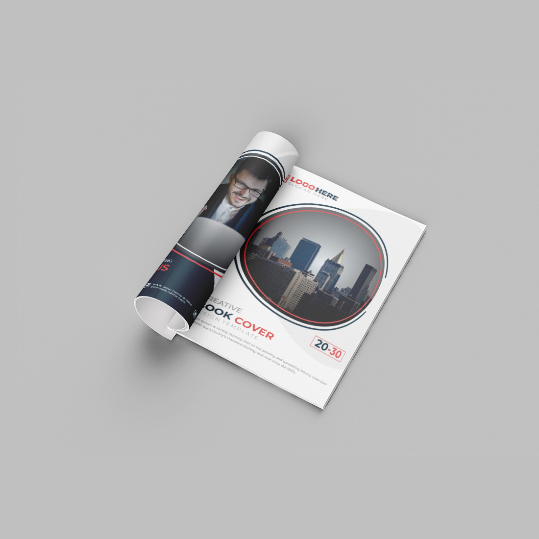 annual report front and back pages Company profile brochure template preview image.