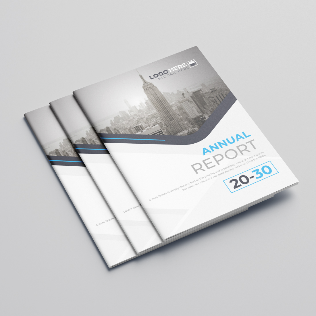 annual report front and back pages Company profile brochure template preview image.