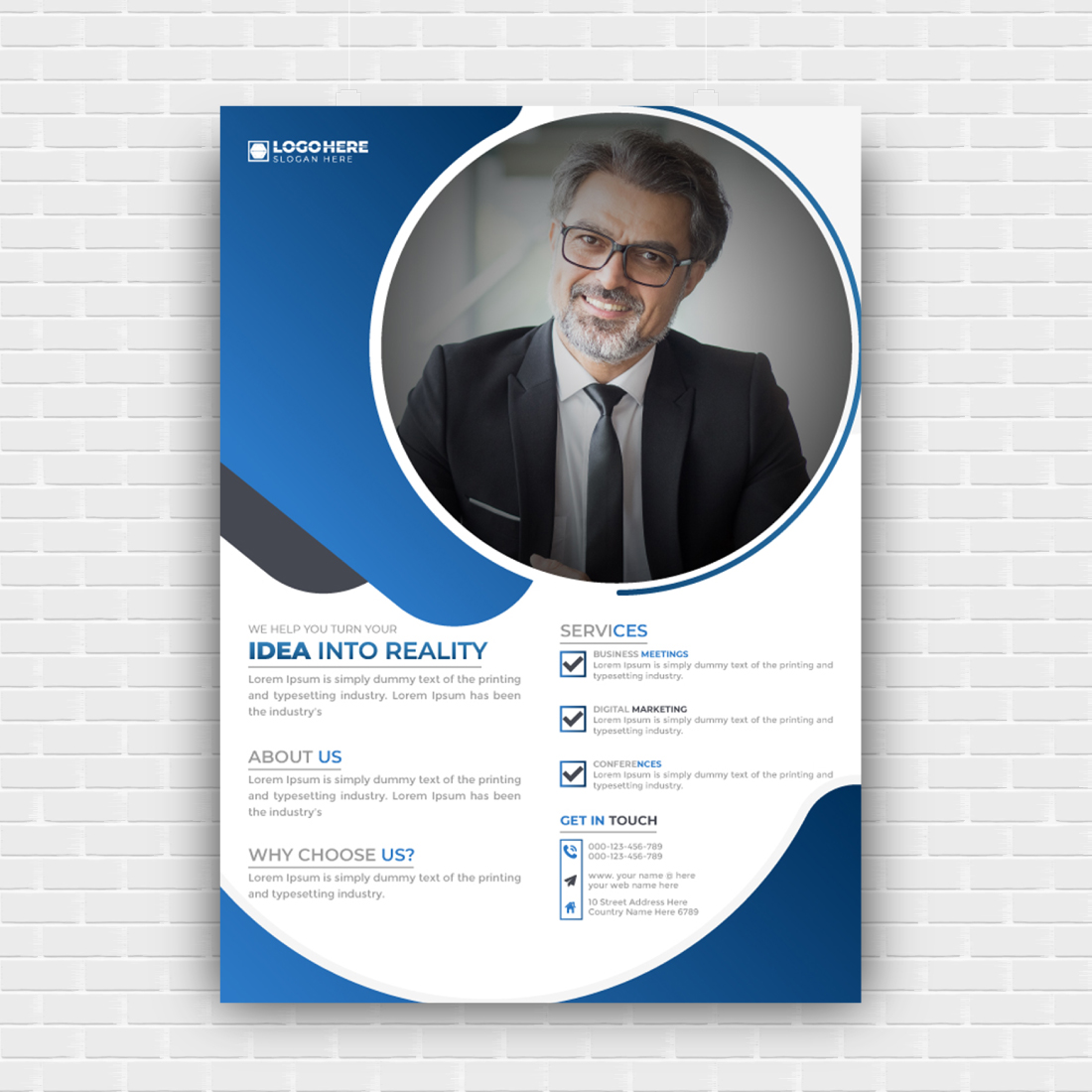 Corporate business flyer and company proposal template preview image.