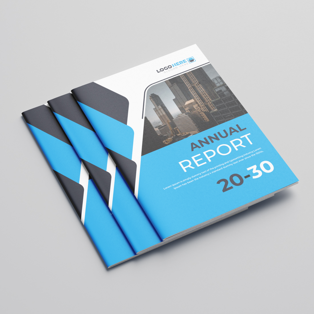 annual report front and back pages Company profile brochure template preview image.