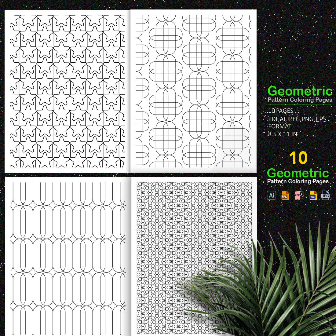 KDP Geometric Pattern Digital Papers preview image.
