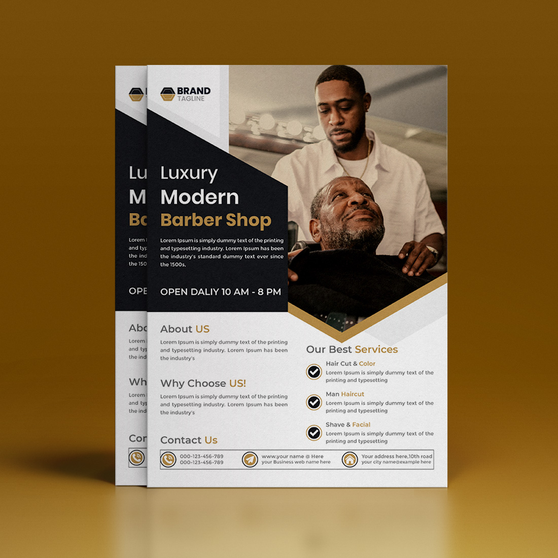 Creative Barbershop flyer Design for your Business preview image.