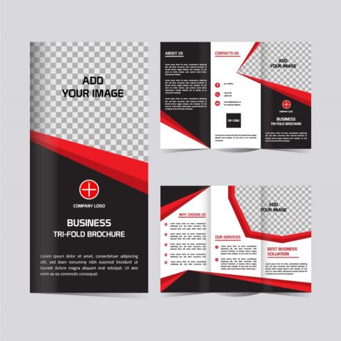 Modern Business Tri fold brochure design cover image.