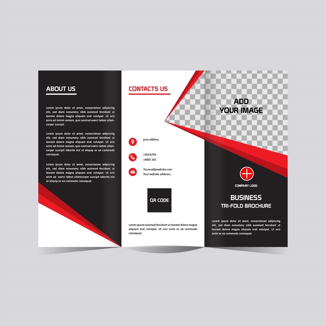 Modern Business Tri fold brochure design preview image.