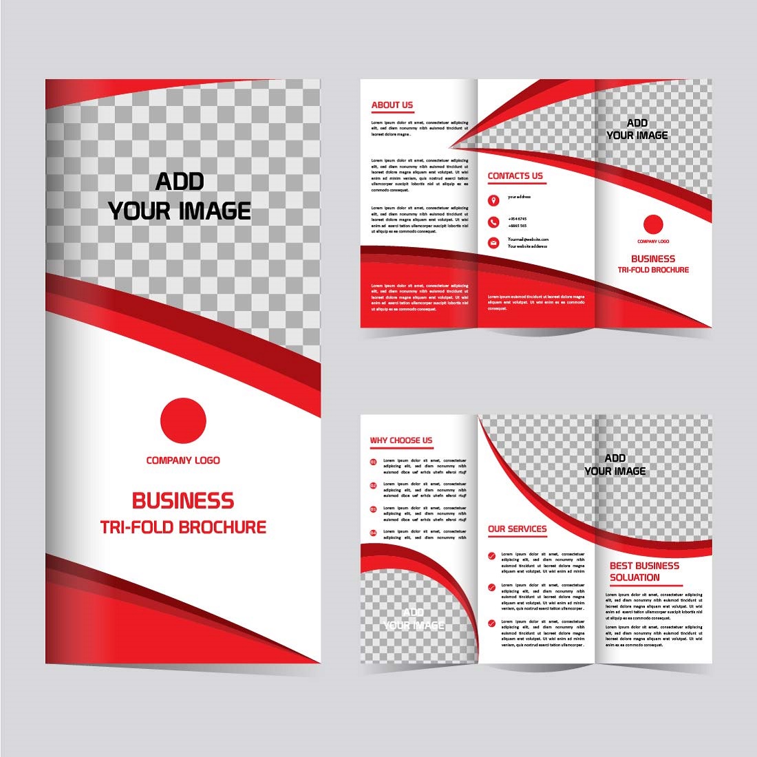 Modern Business Tri fold brochure design template cover image.