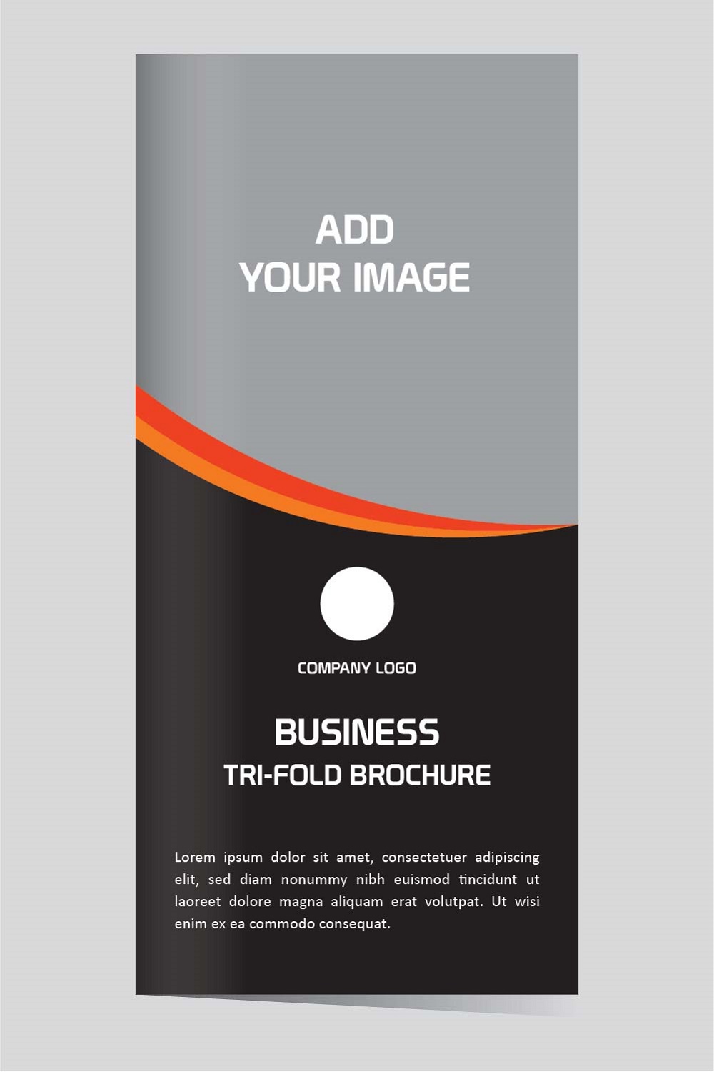 Modern Business Tri fold brochure design template editable and resizable pinterest preview image.