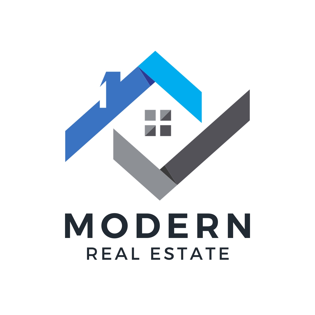 Modern Real Estate Logo Template preview image.
