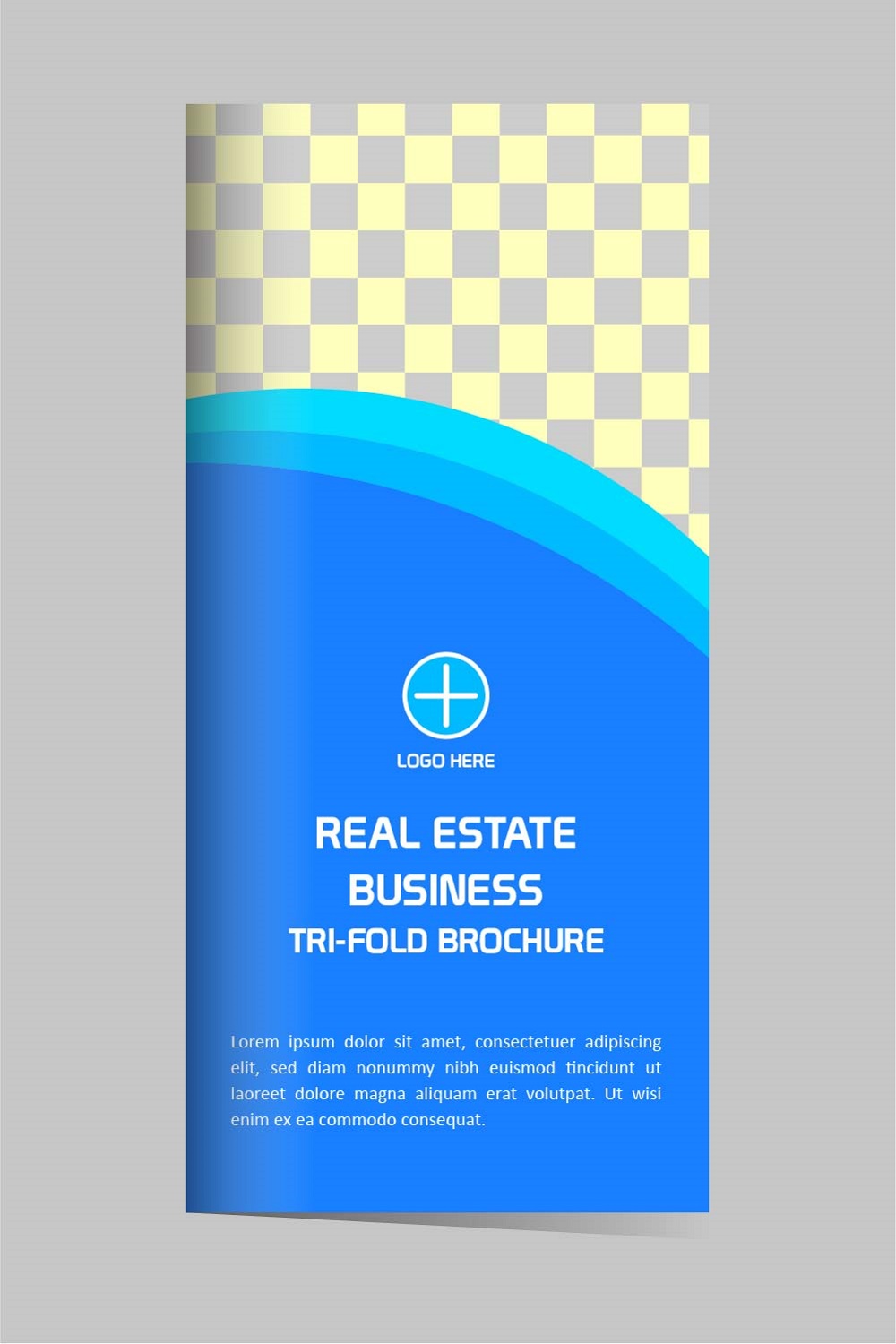 Modern real estate Tri fold brochure pinterest preview image.