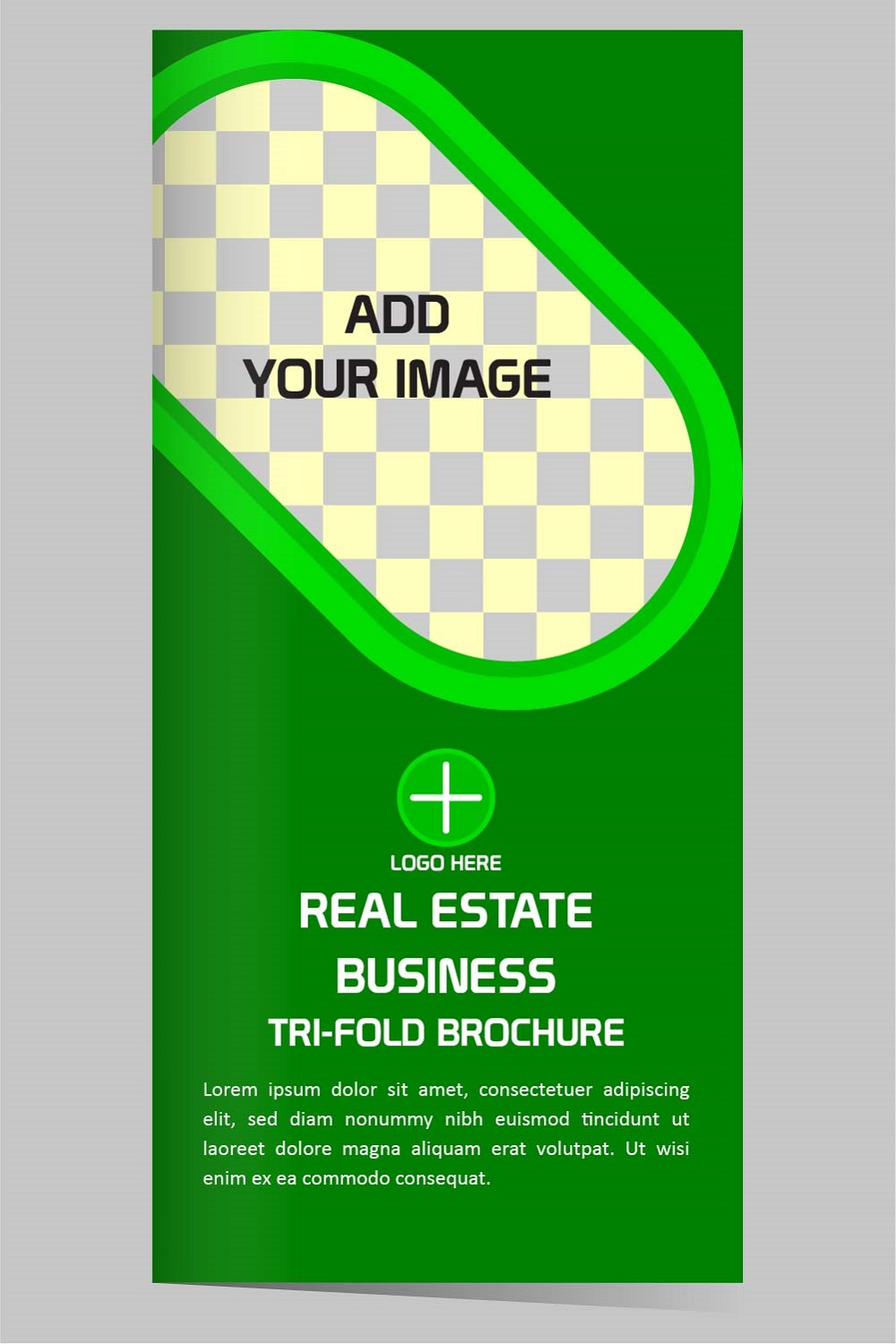 Modern real estate Tri fold brochure design pinterest preview image.