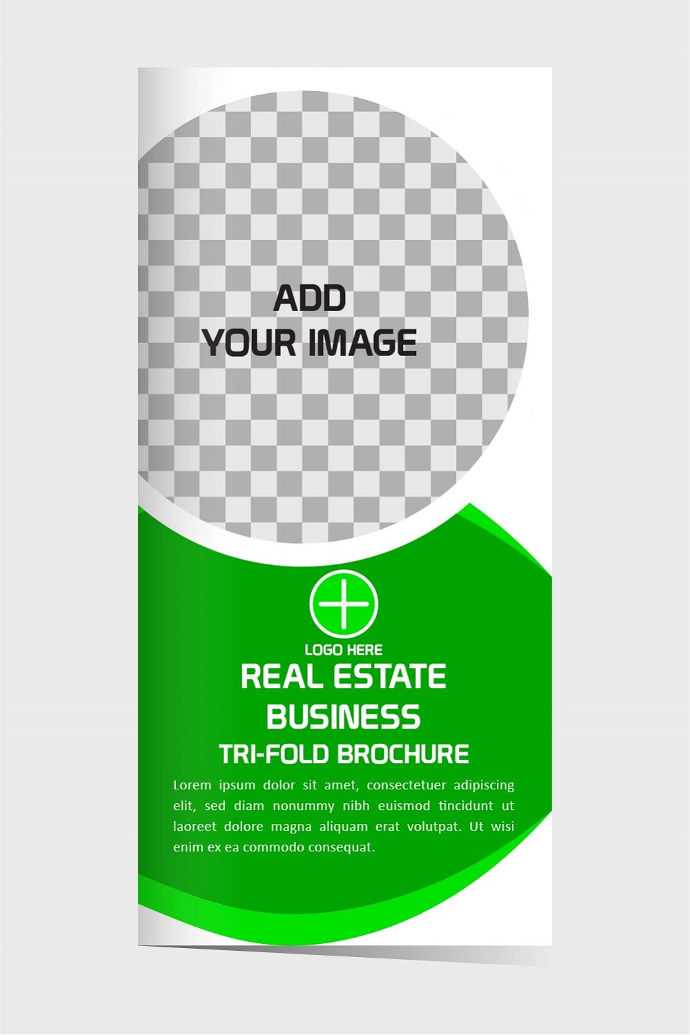 Modern real estate Tri fold brochure design template pinterest preview image.