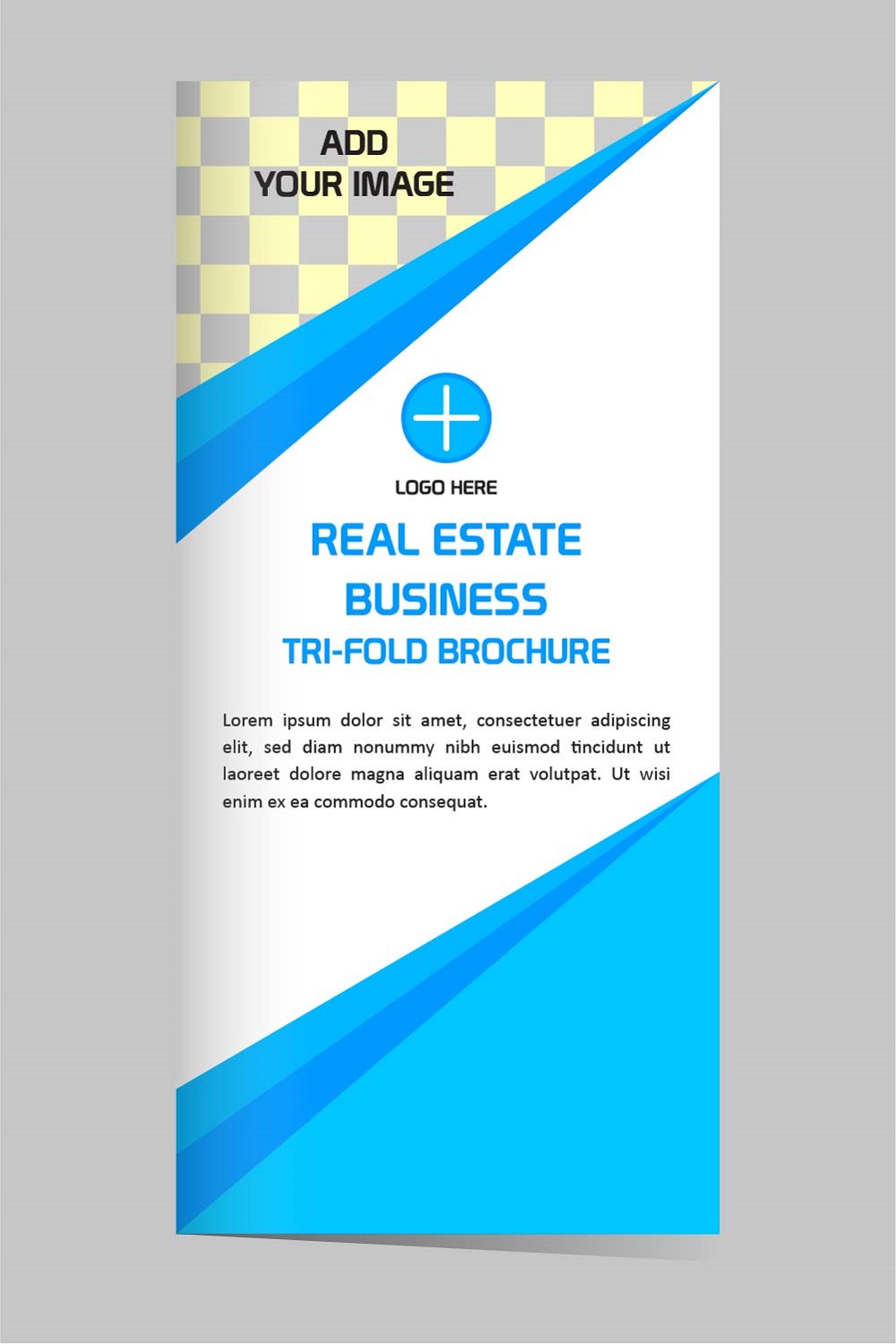 Modern real estate Tri fold brochure template design pinterest preview image.