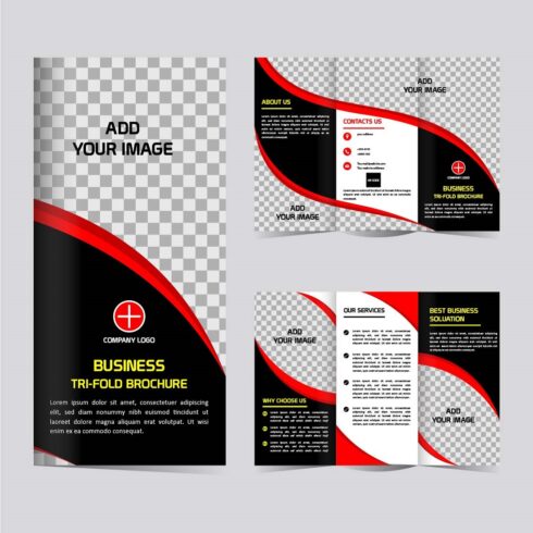 Modern Tri fold Business brochure design cover image.