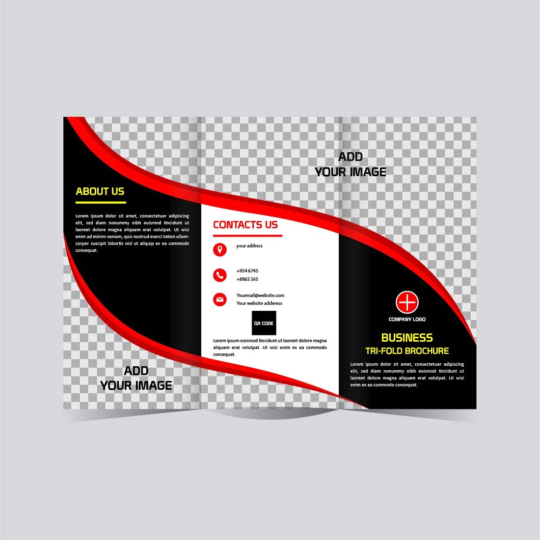 Modern Tri fold Business brochure design preview image.
