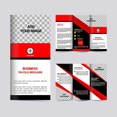 Modern Tri fold Business brochure design template editable cover image.