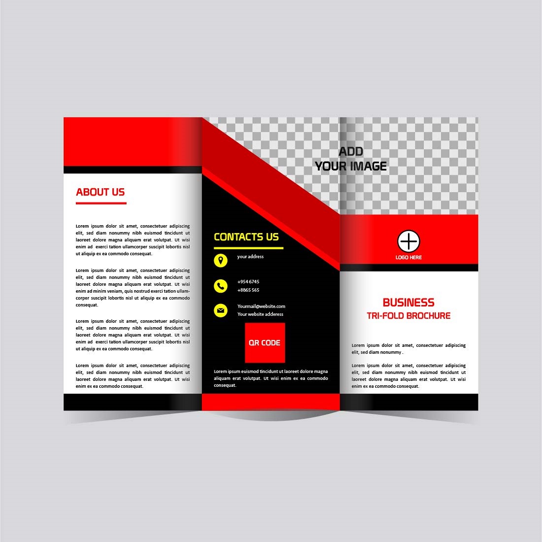 Modern Tri fold Business brochure design template editable preview image.