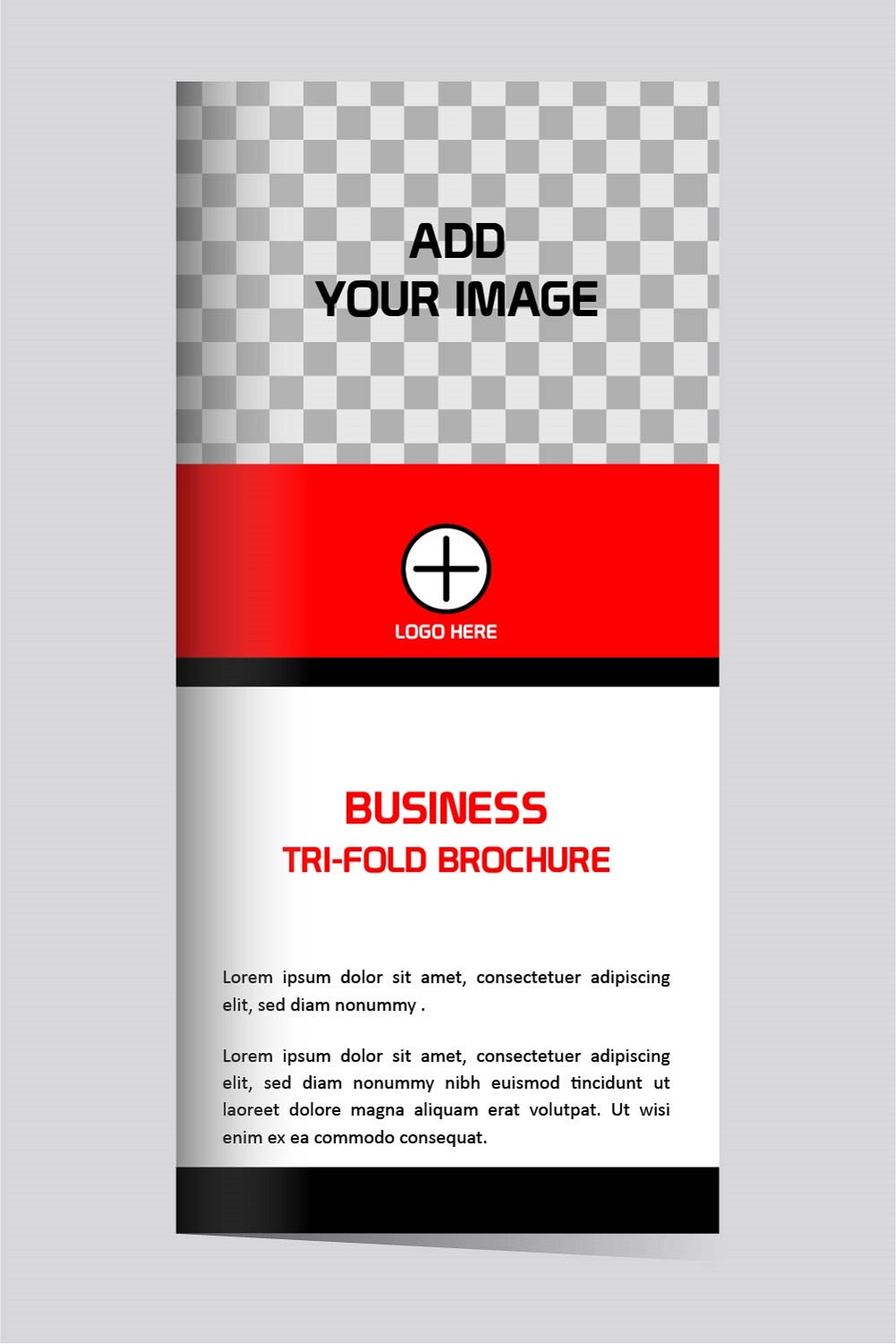 Modern Tri fold Business brochure design template editable pinterest preview image.