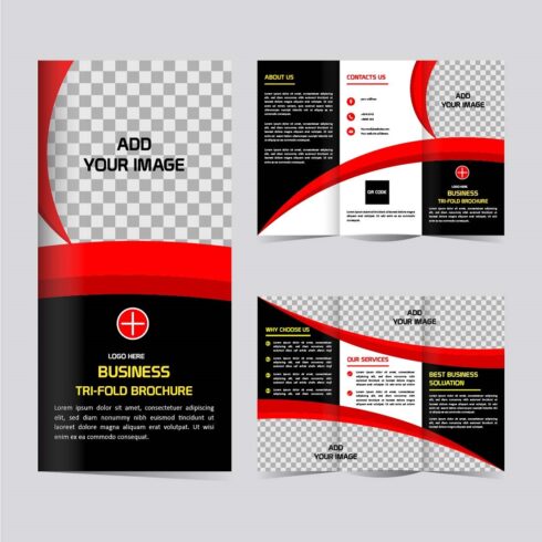 Modern Tri fold Business brochure design template editable and resizable cover image.