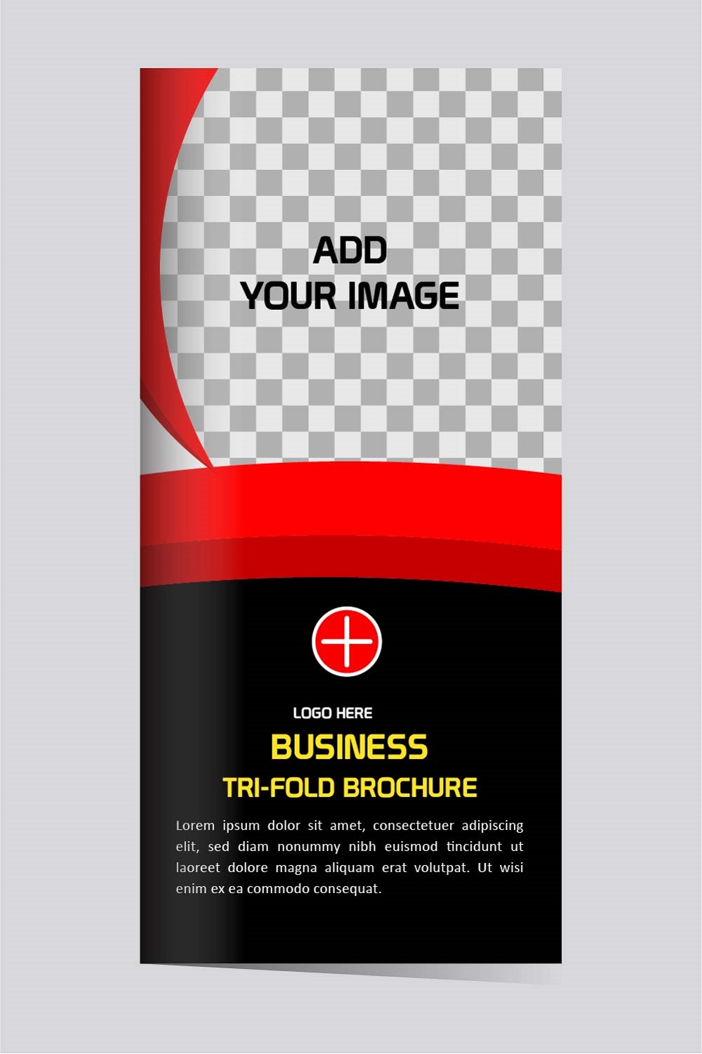 Modern Tri fold Business brochure design template editable and resizable pinterest preview image.