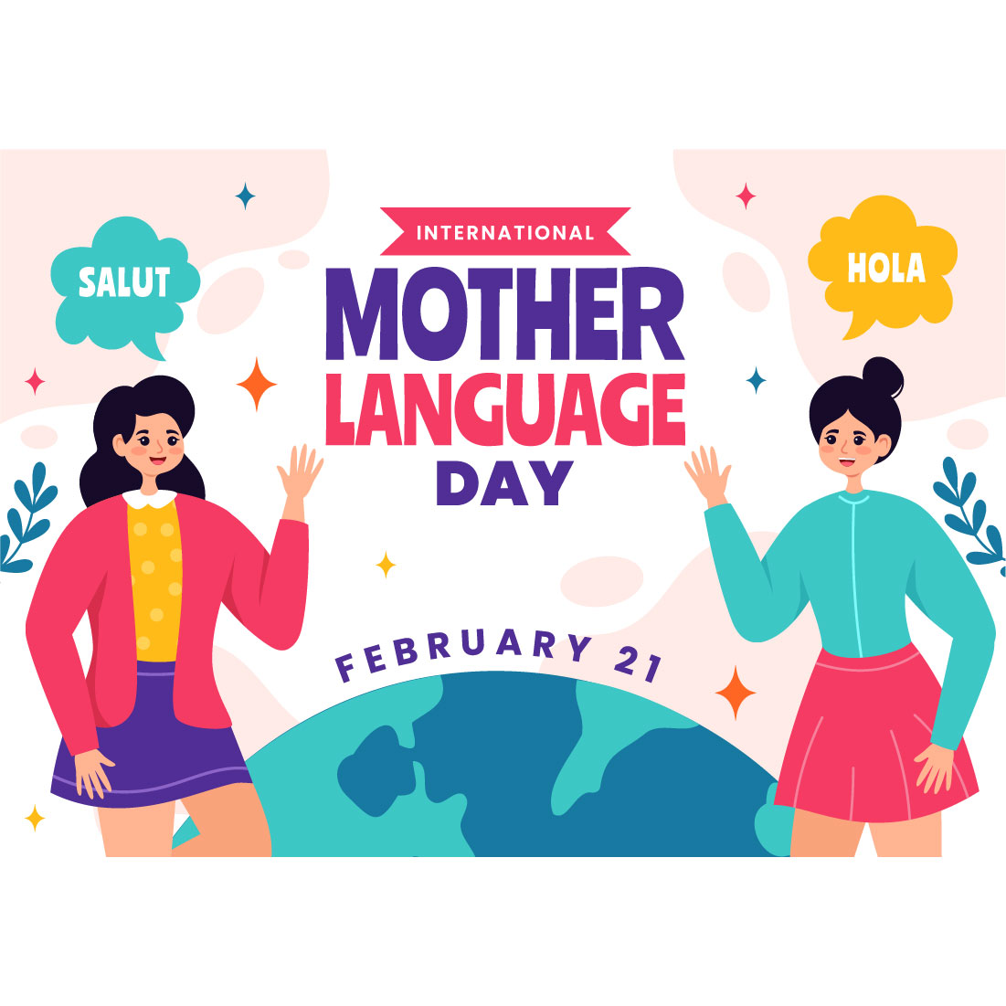 12 International Mother Language Day Illustration preview image.
