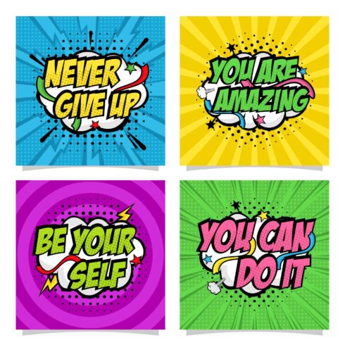 Motivational quote pop art style collection - $5 cover image.