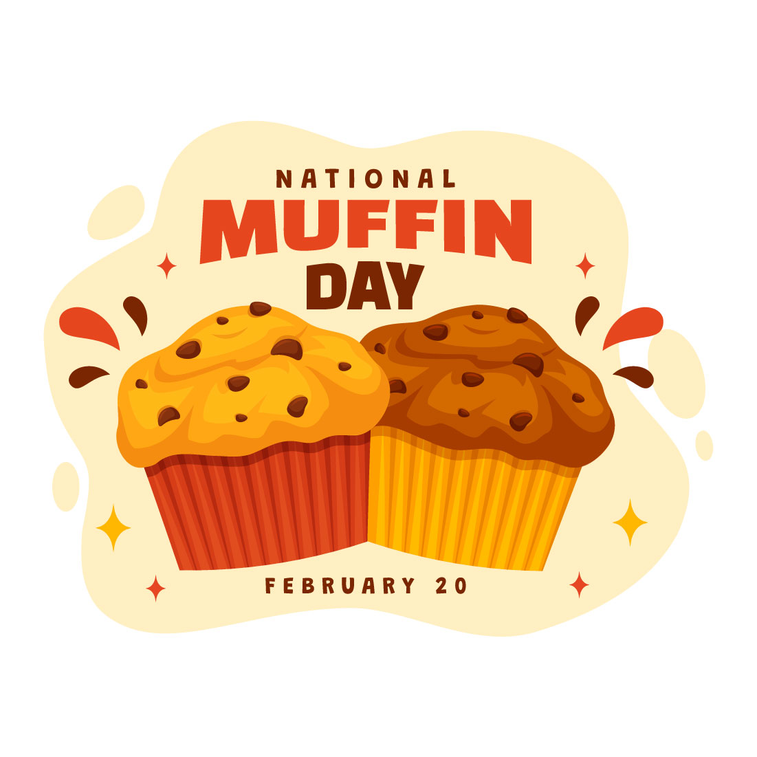 12 National Muffin Day Illustration cover image.