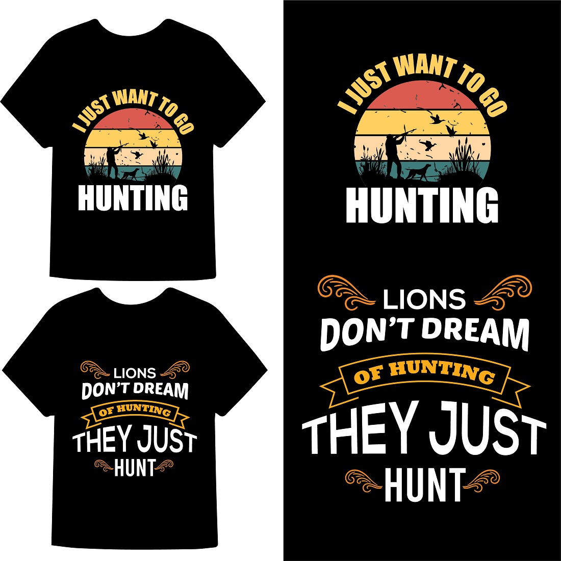Premium Quality Hunting T-shrifts Design 2024 preview image.