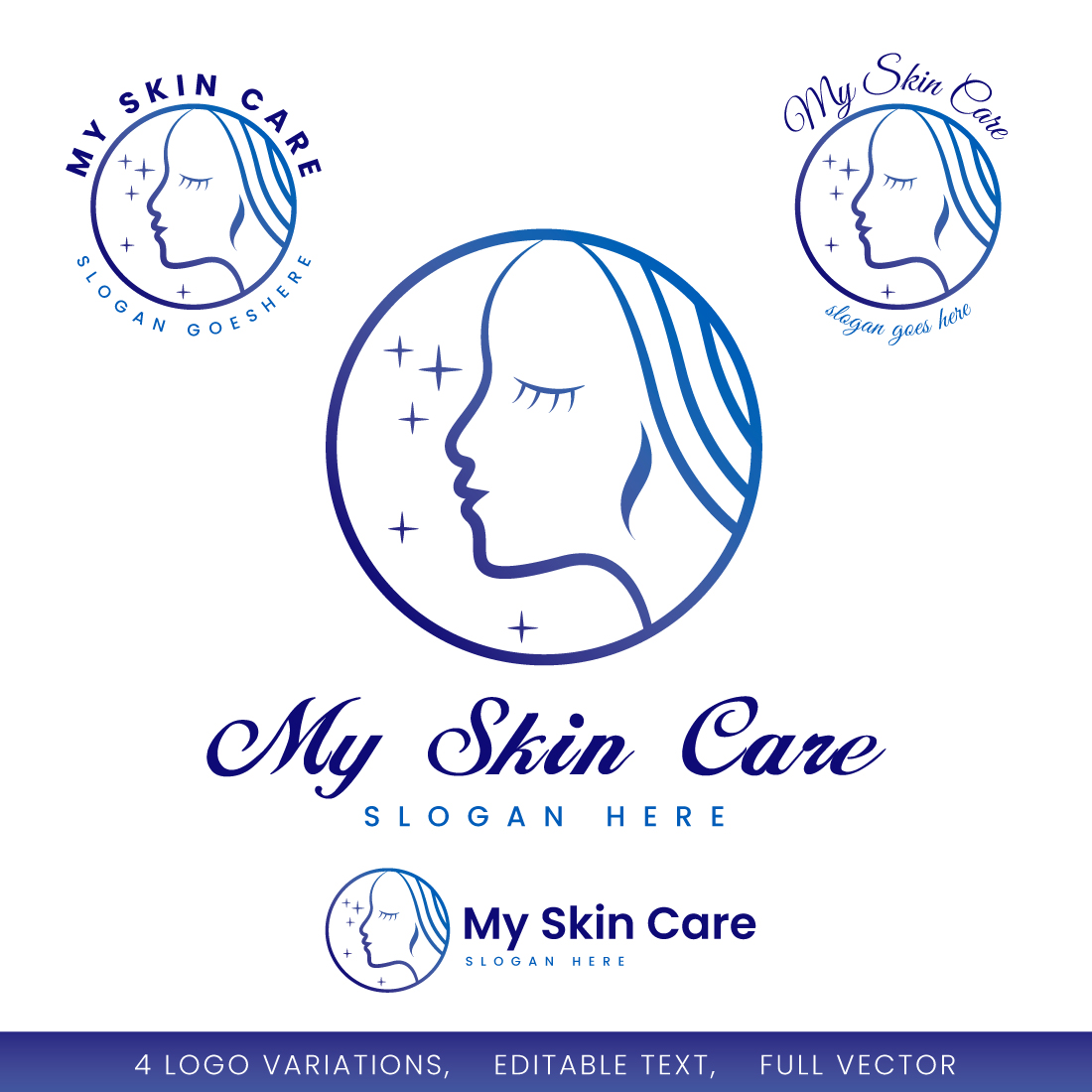 Skin Care Feminine Logo Design Bundle cover image.