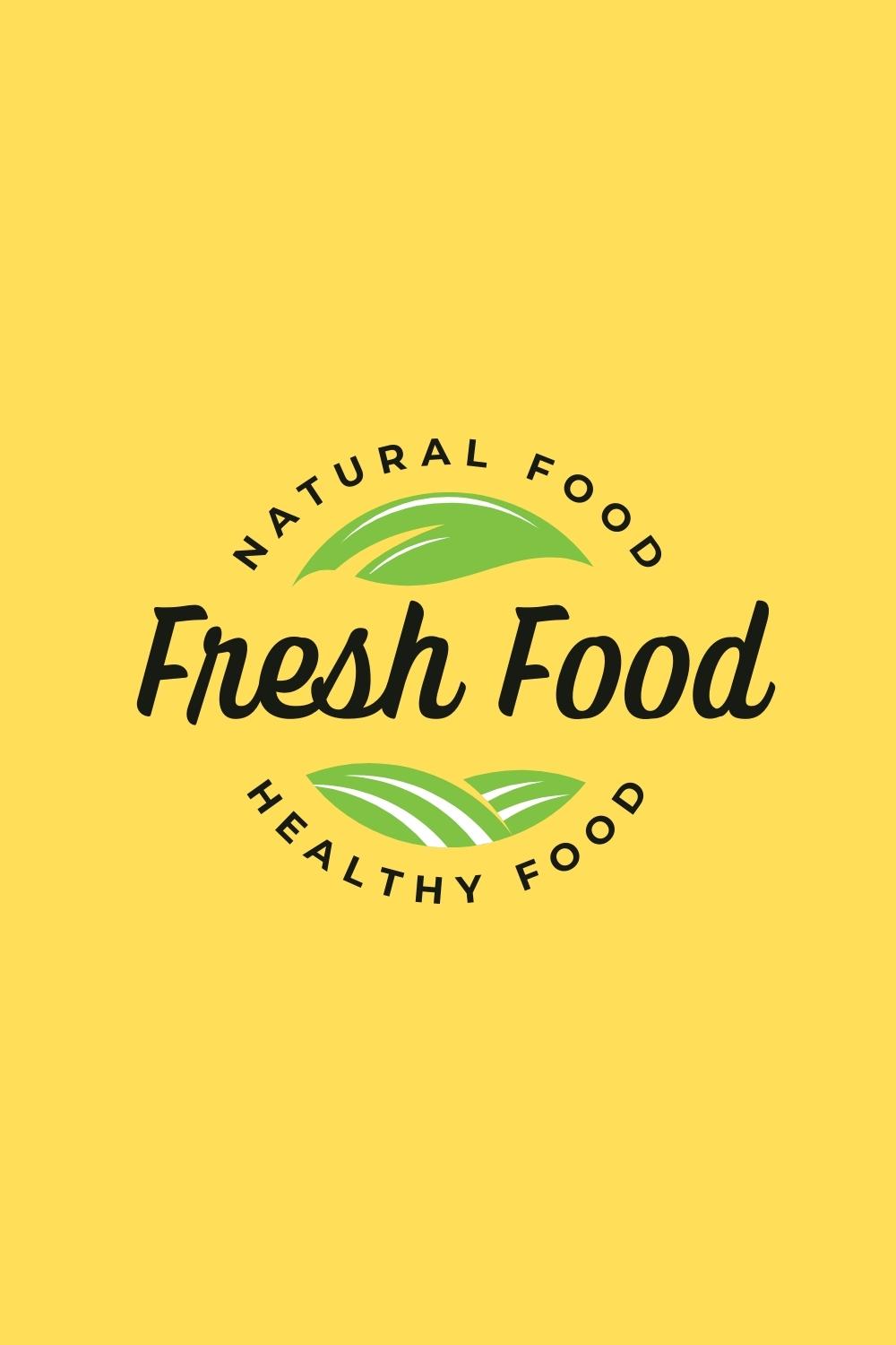 Natural Fresh Food Logo Template pinterest preview image.