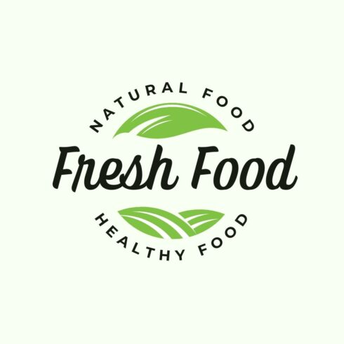 Natural Fresh Food Logo Template cover image.