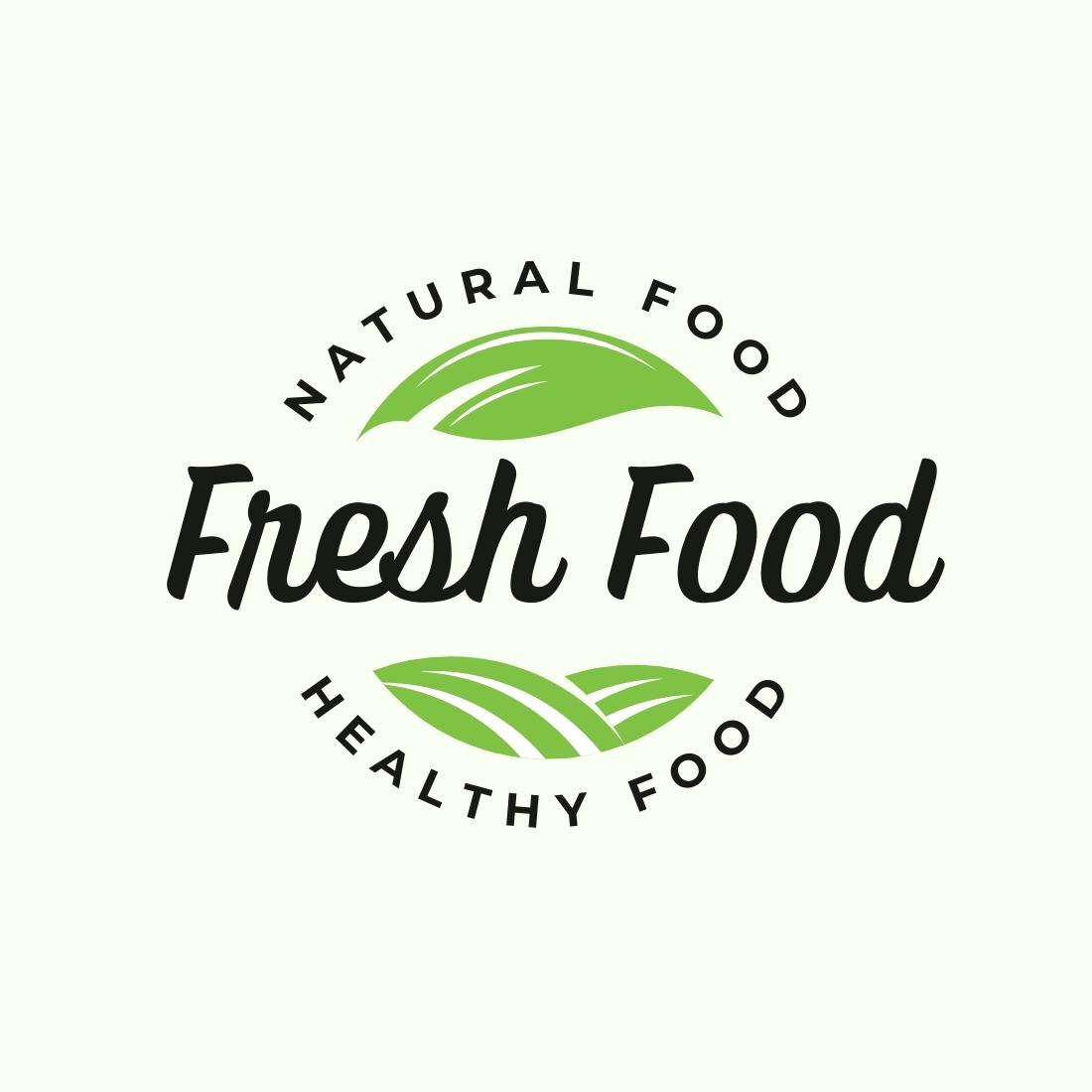 Natural Fresh Food Logo Template cover image.